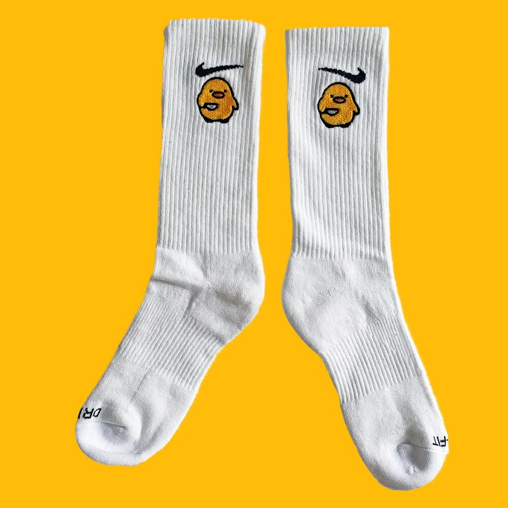 Stabby Duck Embroidered Socks | Customized Socks | Cute Crew Socks